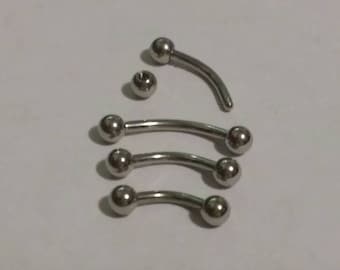 PiercingJ 9PCS 16G 6-10MM Stainless Steel Cubic Zirconia