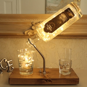 Lakes Bottle Light (70cl). Unique Lamp & Vodka Lover Gift for The Home