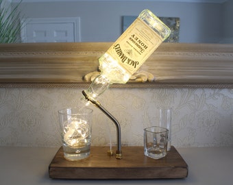 Jack Daniels Tennessee Honey Bottle Light Diorama (70cl). Unique Whiskey Gift for The Home