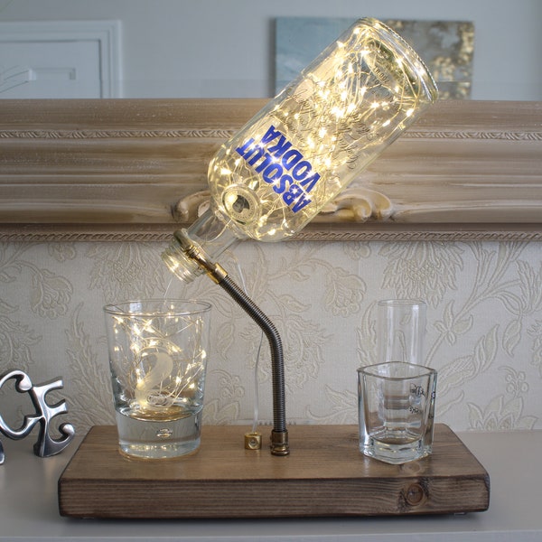 Absolut Vodka Bottle Light (70cl). Unique Lamp & Vodka Lover Gift For The Home
