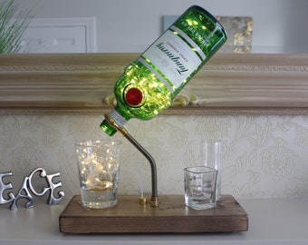 Tanqueray Bottle Light (1L). Unique Lamp & Gin Lover Gift for The Home
