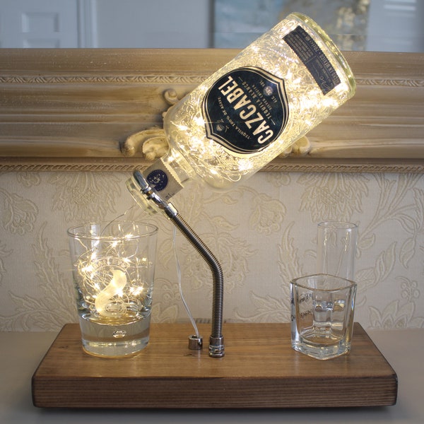 Cazcabel Bottle Light Diorama (70cl). Unique Tequila Gift for The Home