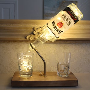 Jim Beam Bottle Light Diorama (1L). Unique Bourbon Gift for The Home