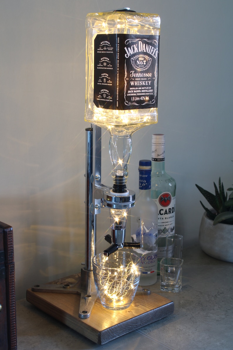 Jack Daniels Bottle Light Optic Diorama 1.5L. Unique Whiskey Gift for