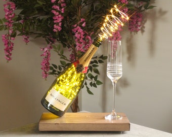 Bollinger Champagne Bottle Custom Lamp. Unique Home Decor Light and Gift For the Home