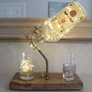 Bacardi 8 Anos Bottle Light (70cl). Unique Lamp & Rum Lover Gift for The Home