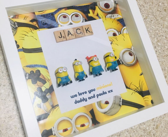 Handmade Personalised Picture Frame Minions Despicable Me Brother Sister Neice Nephew Boys Girls Bedroom Decor Birthday Christmas