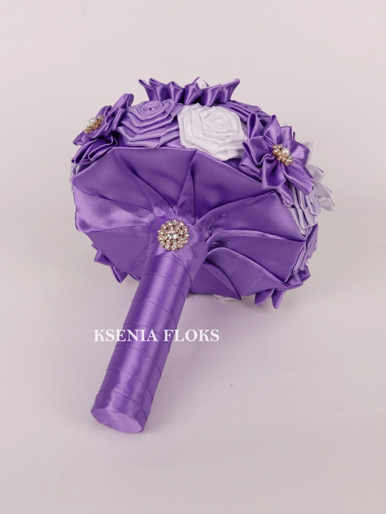 Bridesmaids Bouquet Purple Bouquet Toss Bouquet Bouquet For Flower Girl Purple And White Bouquet Wedding Bouquet Fabric Bouquet Rose Bouquet Weddings Bouquets Corsages Valresa Com