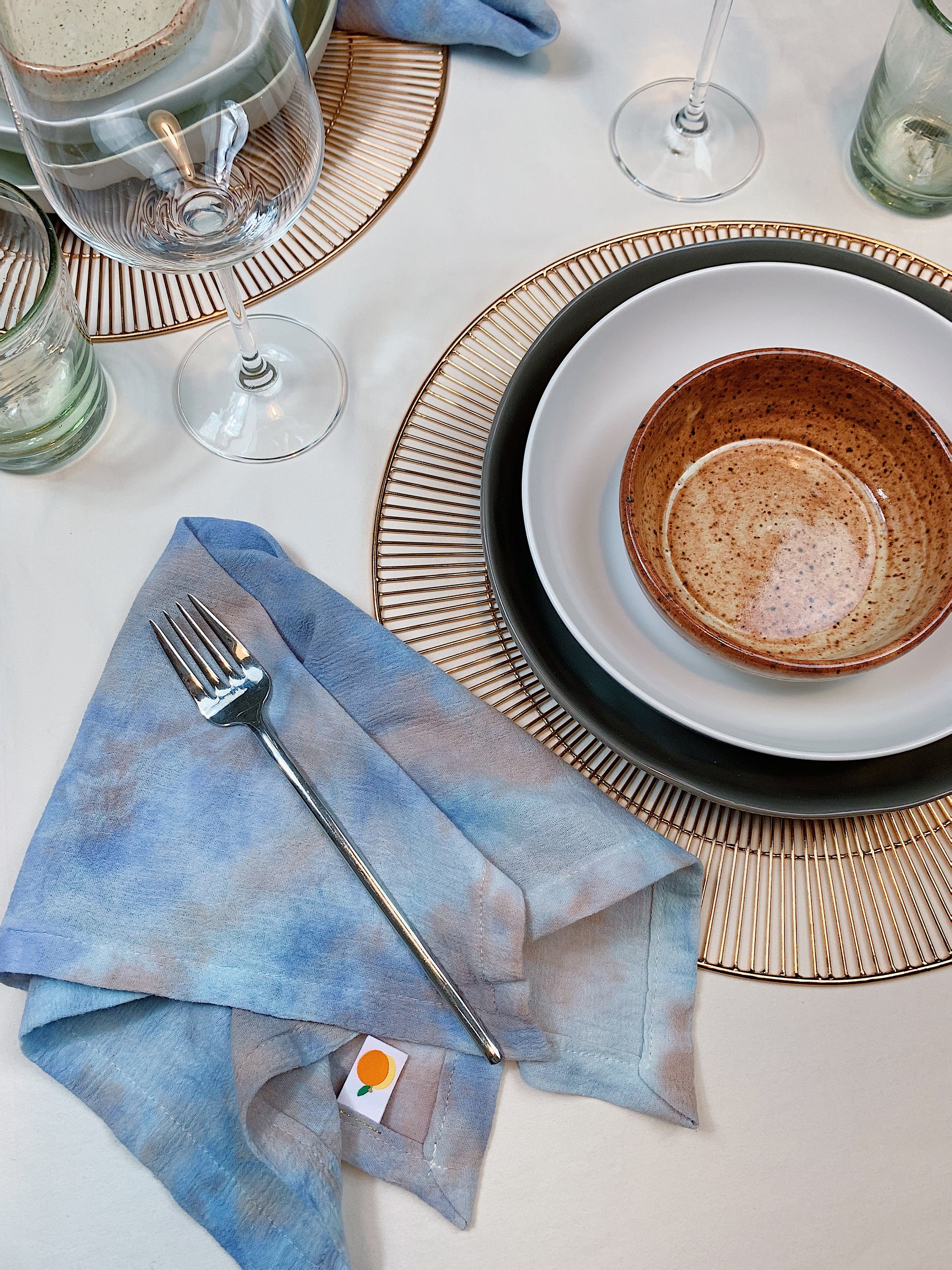 Moonstruck Cotton Cloth Napkin Set | Teinture Tie Dye Teinte à La Main Dîner, Mariages, Cocktails En