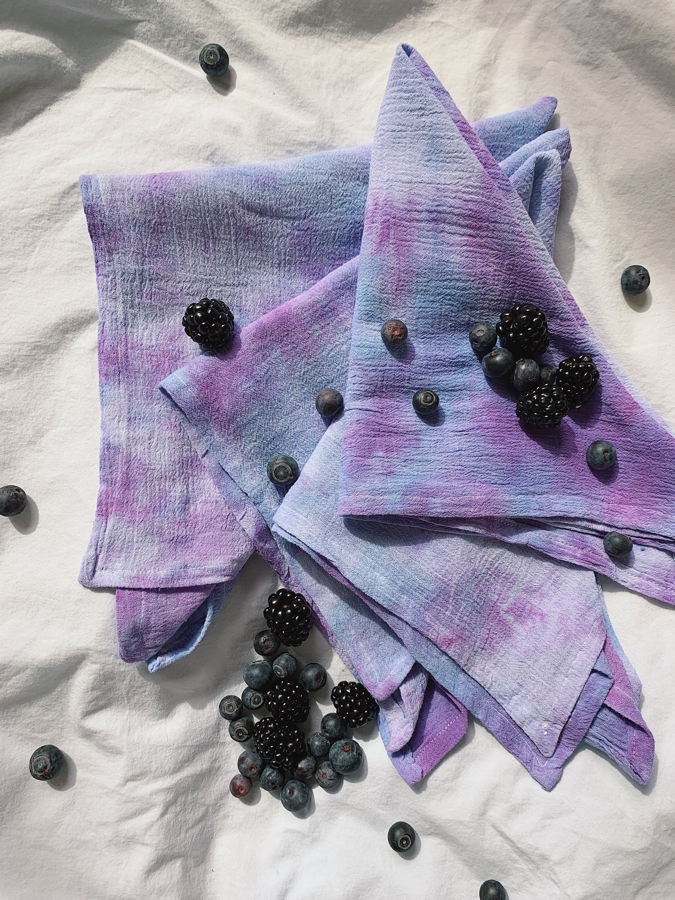 Berry Cotton Cloth Napkin Set | Teinture Tie Dye Teinte à La Main Dîner, Mariages, Cocktails Ensembl