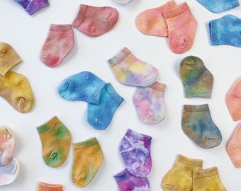 Organic Cotton Baby Socks | Hand-Dyed | Tie Dye | Baby Clothes | Baby Shower Gifts | New Baby Gift | Baby Girl Clothes | Baby Boy Clothes