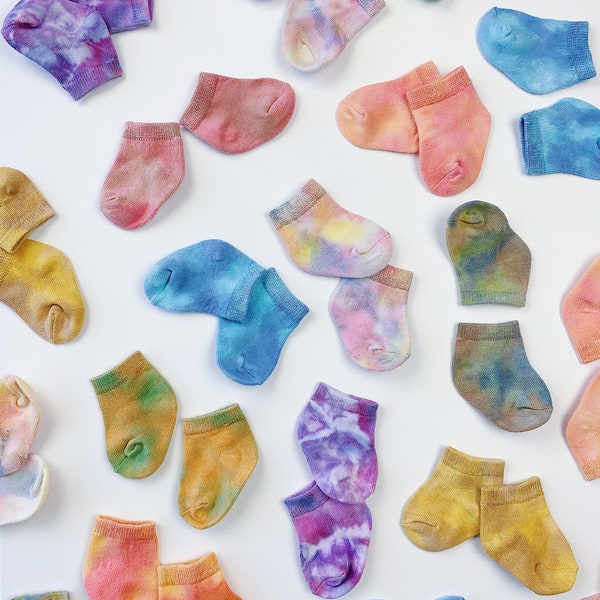 Organic Cotton Baby Socks | Hand-Dyed | Tie Dye | Baby Clothes | Baby Shower Gifts | New Baby Gift | Baby Girl Clothes | Baby Boy Clothes