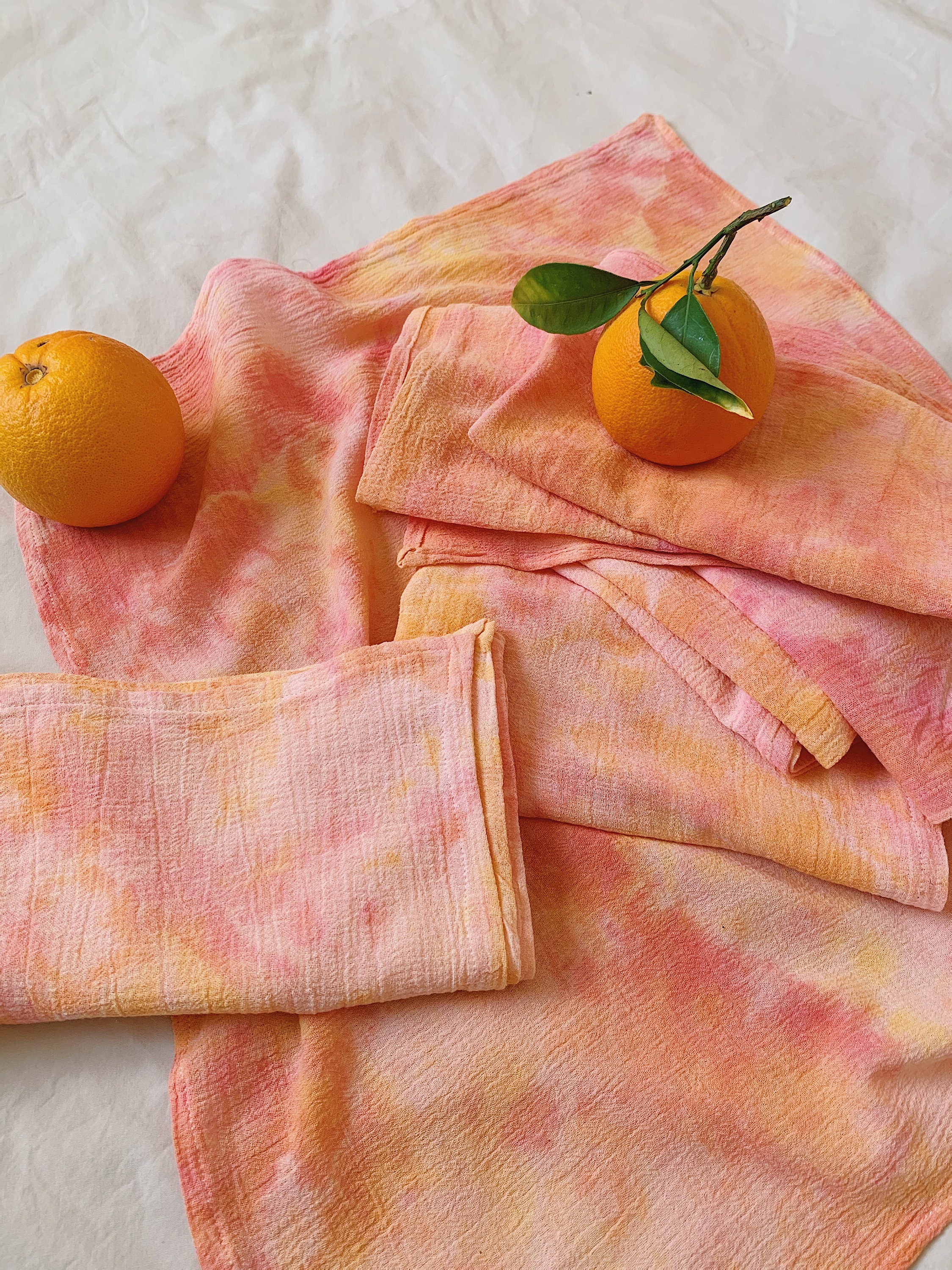 Juicy Cotton Cloth Napkin Set | Teinture Tie Dye Teinte à La Main Dîner, Mariages, Cocktails Ensembl