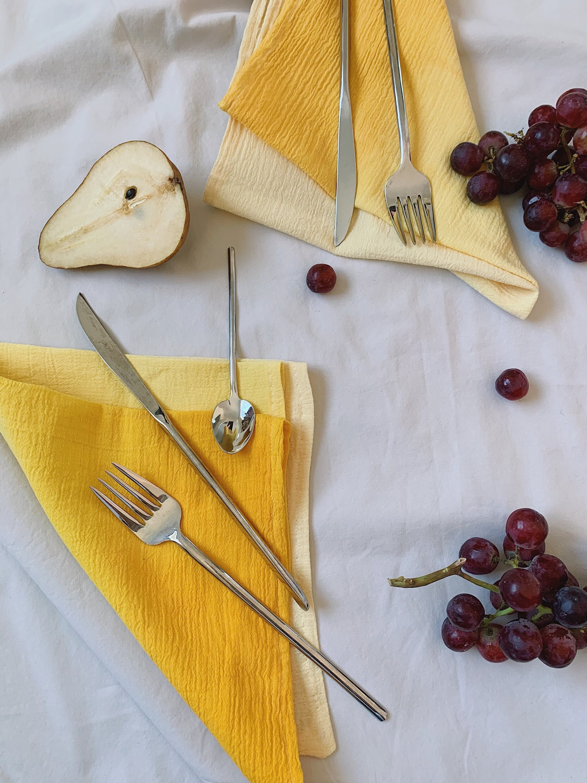 Sunny Cotton Cloth Napkin Set | Teinture Tie Dye Teinte à La Main Dîner, Mariages, Cocktails Ensembl