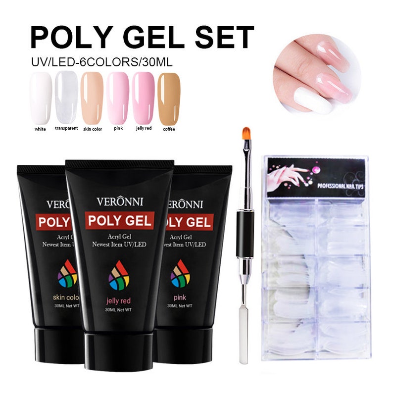 13 PCS Polygel Nail Kit Poly Gel Set Nail Quick Extension