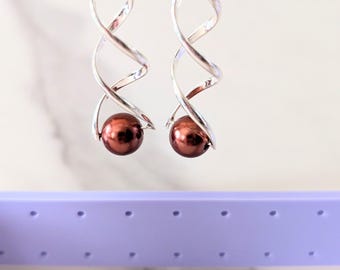 Silver Plated Swirl Earrings, Elegant Gift