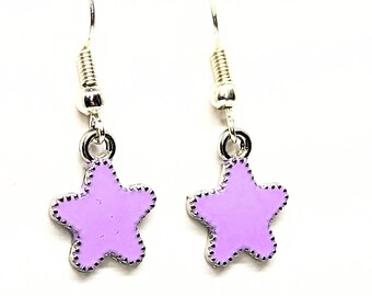 Purple Star, Quirky Earrings, Unusual Earrings, Quirky Jewellery, Fun Jewellery