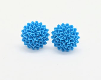 Cornflower Blue, Blue Flower Earrings, Light Flower Jewellery, Dainty Floral Earrings