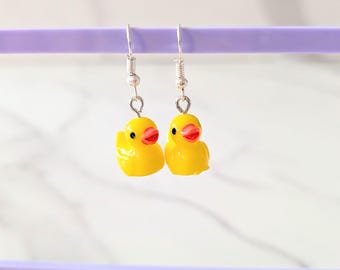 Larger Yellow Duck Earrings – Bright Acrylic Statement Jewellery