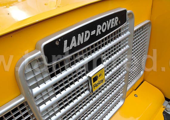 Canvas Print from original photograph of a Land Rover Series III, Yellow, AA Breakdown Livery, 1970s Classic Car