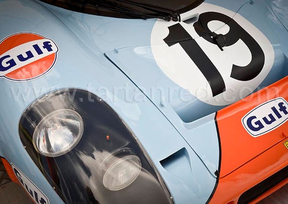 Canvas Print from original photograph of a Porsche 917 K, Gulf Racing Livery, Le Mans 24 Hour, Endurance Sports Racing Car