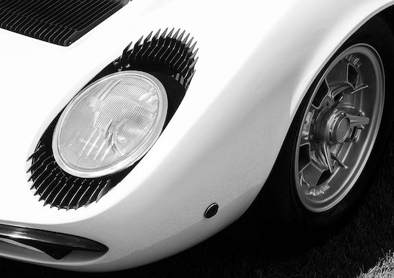 Canvas Print from Original Photograph of a Lamborghini Muira, The Italian Job, A2 or A1 Fine Art Giclee Canvas Print