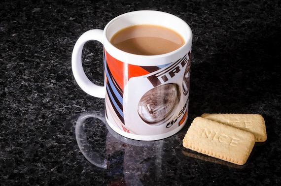 Printed mug from original photograph of a Lancia Delta S4, Group B Rally Car