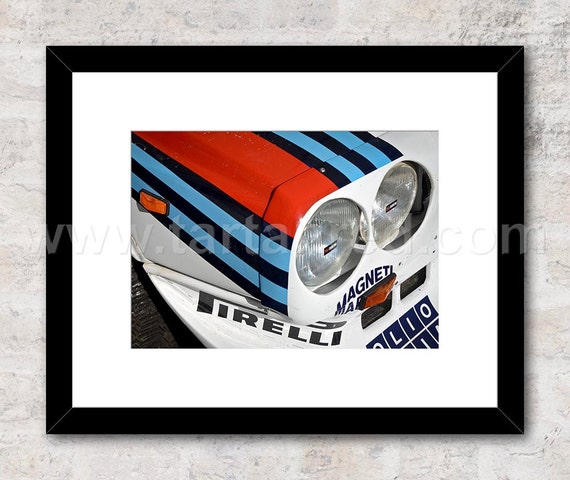 Print from original photograph of a Lancia Delta S4, Group B Rally Car, Martini Livery, 1980s Rallying