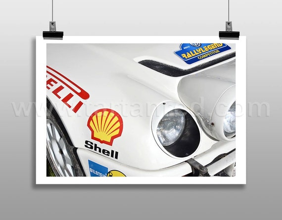 Print from original photograph of a Ford RS200 Group B Rally Car, Stig Blomqvist , Kalle Grundel, World Rally Championship, 1980s
