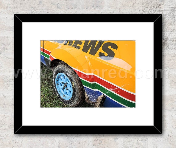 Print from original photograph of a Ford Escort MkII RS1800, Group 4 Rally Car, Russell Brookes, Andrews Heat for Hire livery