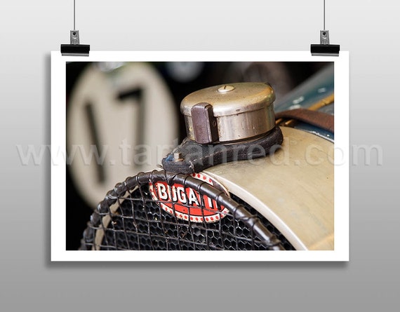 Print from original photograph of a Bugatti Type 35 C Vintage Racing Car, 1930s, Goodwood Revival