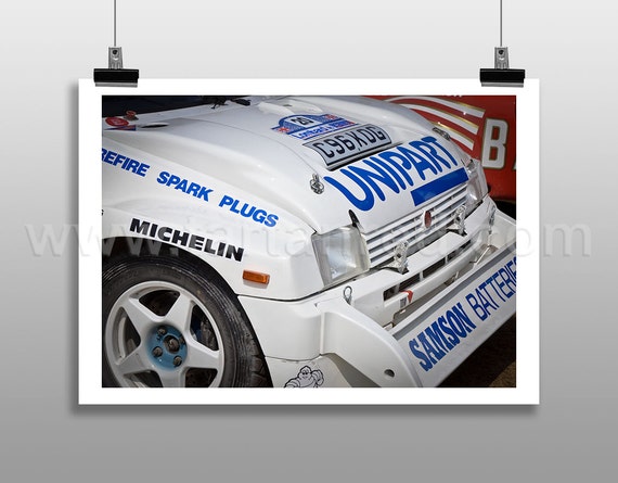 Print from original photograph of a MG Metro 6R4 Group B Rally Car, Unipart Livery, Harri Toivonen, 1980s Rallying