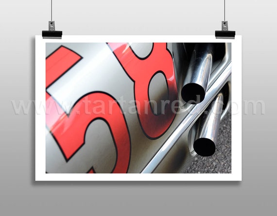 Print from original photograph of a Mercedes 300 SLR (W196S) 1955, Mille Miglia, Stirling Moss, Juan Manuel Fangio, Goodwood Revival