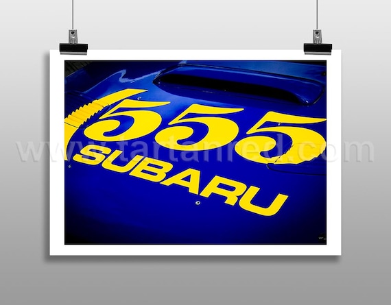 Print from original photograph of a Subaru Impreza 555 Group A Rally Car, Colin McRae, World Rally Champion