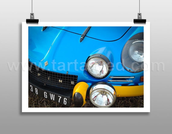 Print from original photograph of a Renault Alpine A110, Classic 60s - 70s Rally Car, Monte Carlo Rally