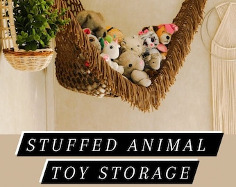 Boho TOY hammock | Stuffed ANIMAL STORAGE | Plush Storage | Organizer | Gift idea | Minimalist | Bohemian | Macramé