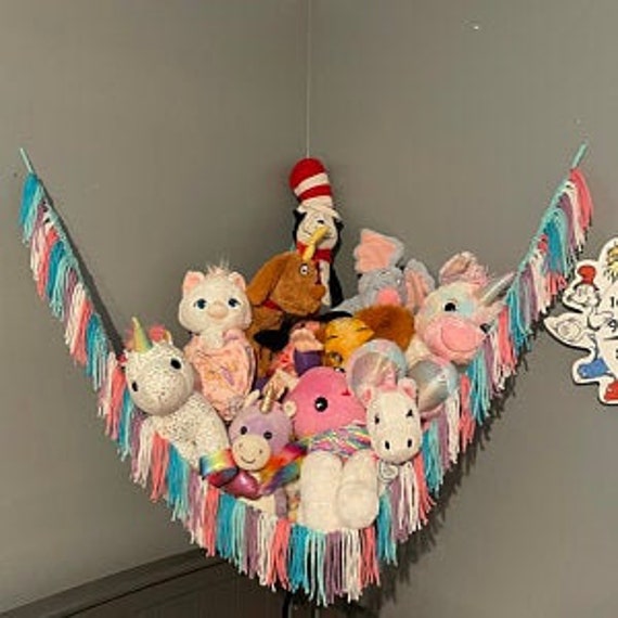 MERMAID Toy Hammock Stuffed ANIMAL STORAGE Plush Storage Organizer Gift  Idea Minimalist Bohemian Macramé 