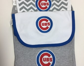 Chicago Cubs Baby Bib, Chicago Cubs Infant Bib, Chicago Cubs Toddler Bib, Cubs Bib, Chicago Cubs, Wrigley Field Cubs Bibs