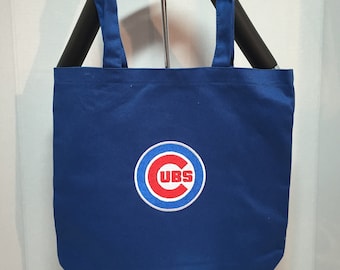 Chicago Cubs Tote bag Cubs Womans Gift Canvas Bag Cubs Tote Cubs Beach Bag Cubs Shopping Bag Large Zippered Tote Bage
