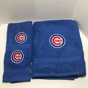 Chicago Cubs Towel , Cubs Bath Towel Set, Cubs Hand towel, Cubs Washcloth, Chicago Cubs, Wedding Shower Gift, Chicago Cubs Bathroom Decor