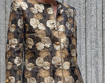 Vintage CHANEL Metallic Brocade Leaves Blazer Jacket - Stunning!