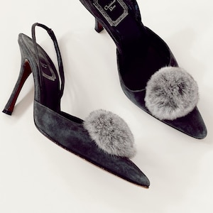 Fuzzy chanel slides on sale