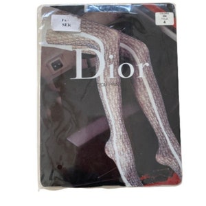 Vintage CHRISTIAN DIOR MONOGRAM Signature Logo Blu Bianco Trotter Diorissimo Collant Collant Calze Leggings Nuovo S M Etsy Italia