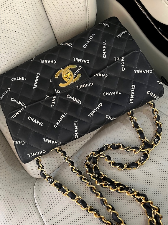 Vintage 90's CHANEL Jumbo Letters Script Maxi CC Logos Monogram