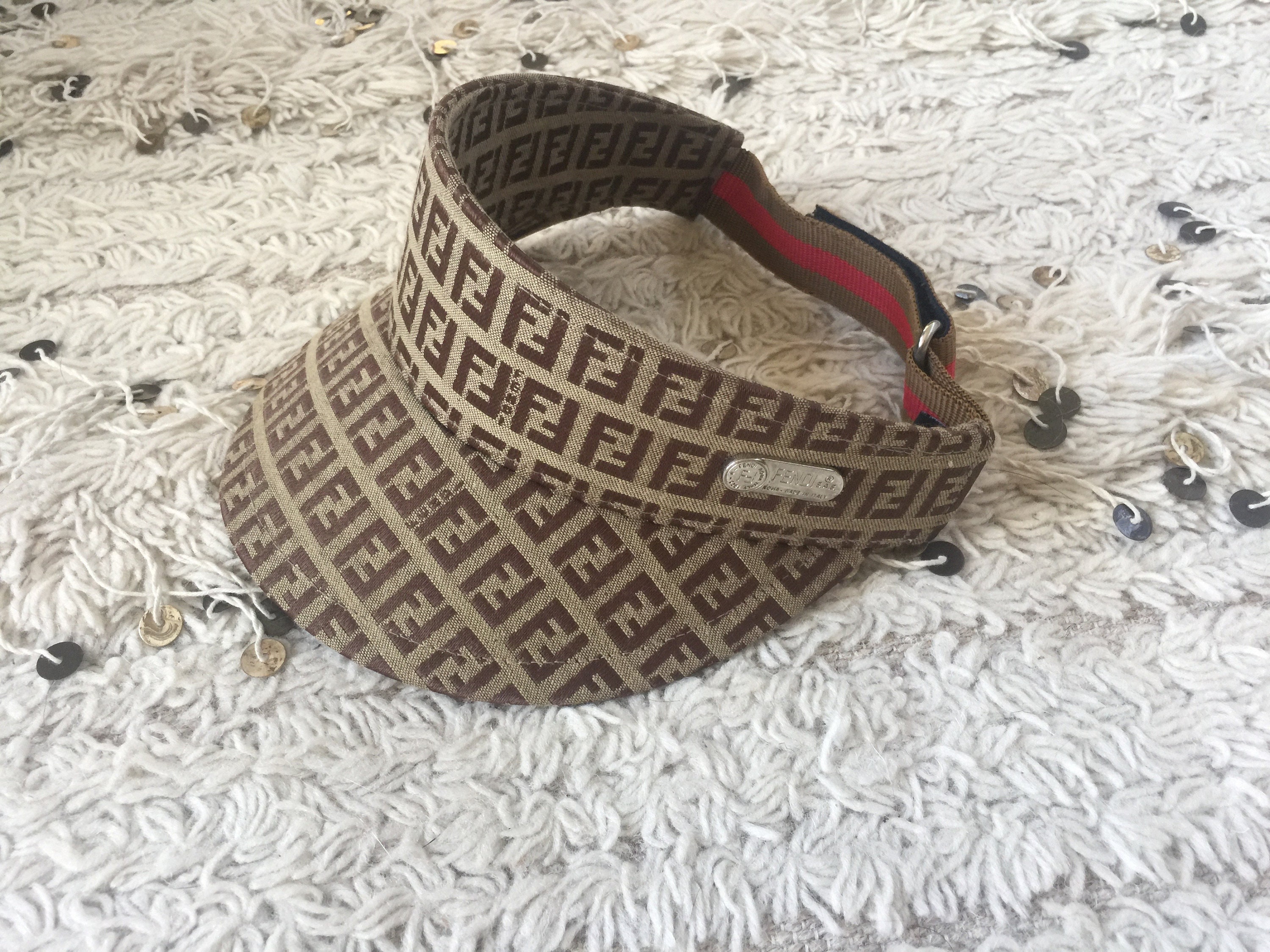 Fendi Ff Pattern Visor Hat in Brown for Men