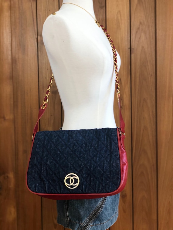 Chanel Diana Quilted Red Lambskin Flap Mademoiselle Chain Shoulder