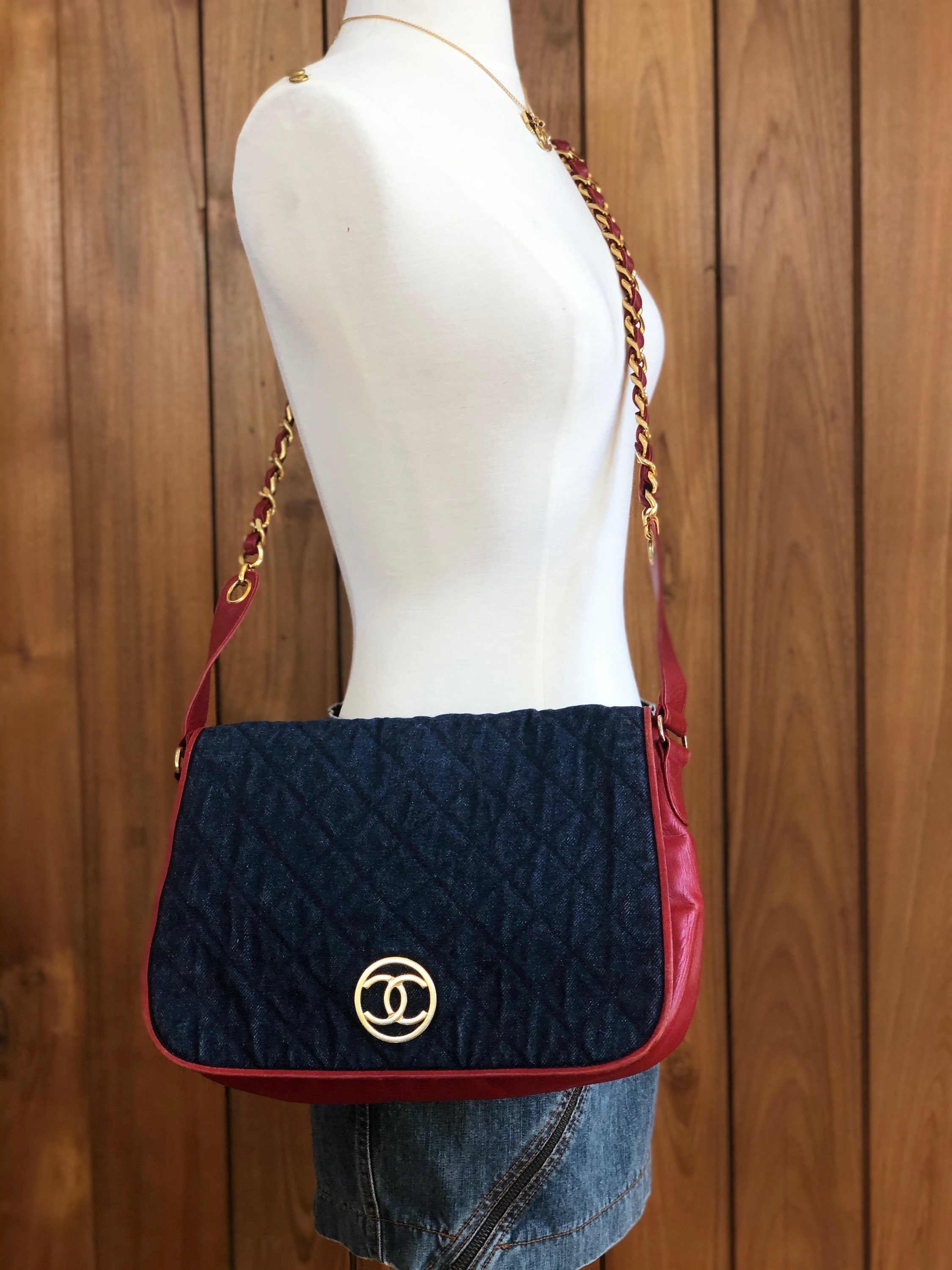 This denim Chanel bag is a rare early 90s vintage find that's also