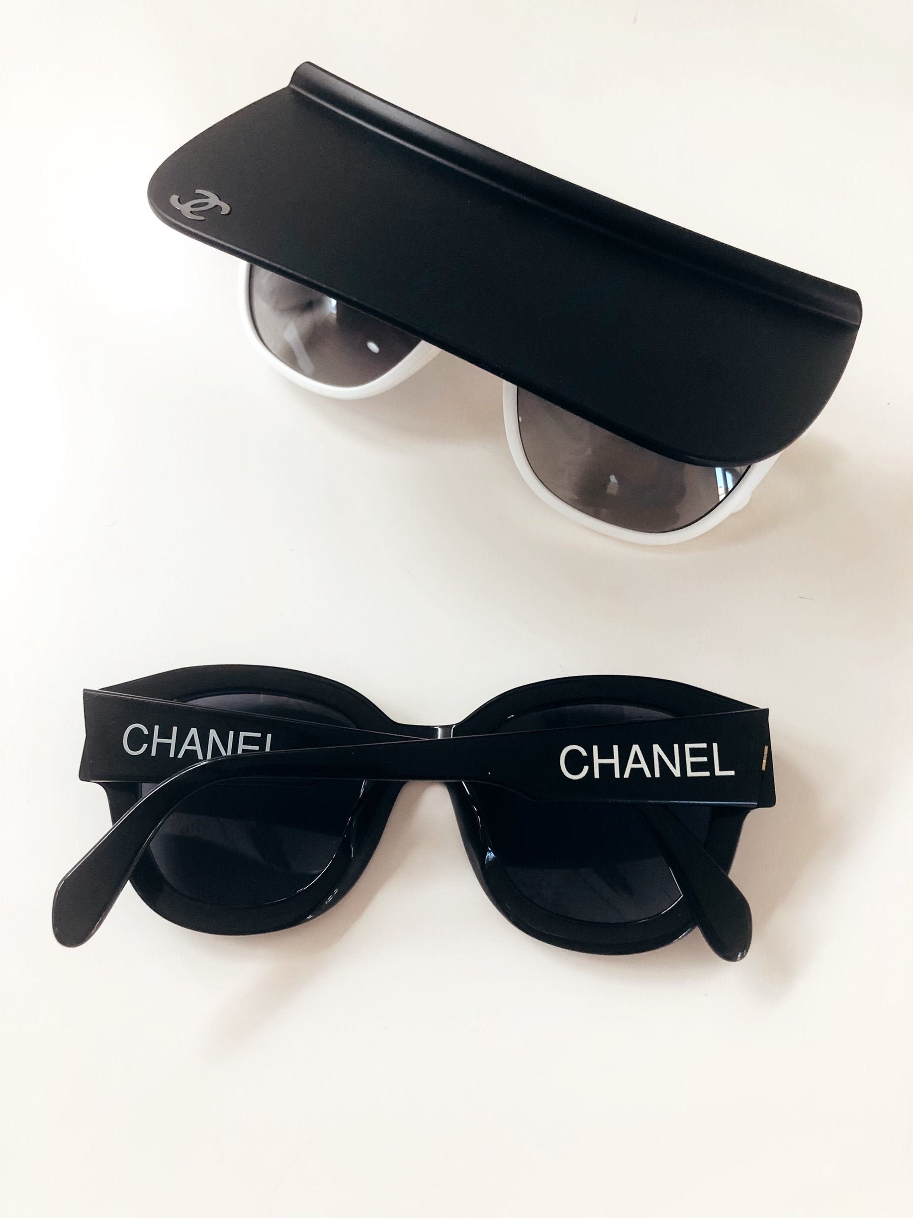 Chanel Rare Black Vintage 90's CC Paris Sunglasses