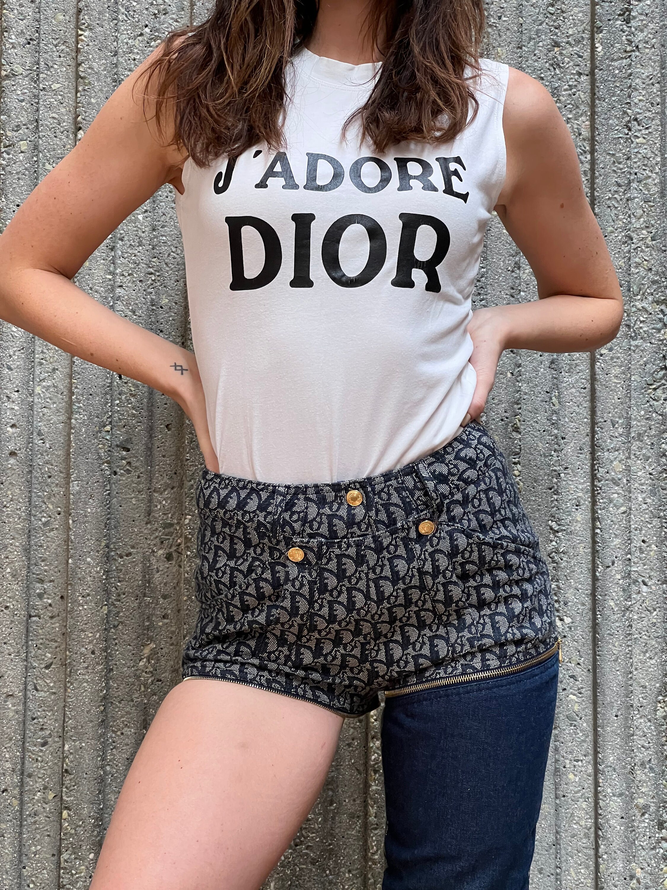 Vintage 90's CHRISTIAN DIOR Blue Trotter Logo Zipper Shorts Vintage 90's CHRISTIAN DIOR Blue Trotter Logo Zipper Shorts