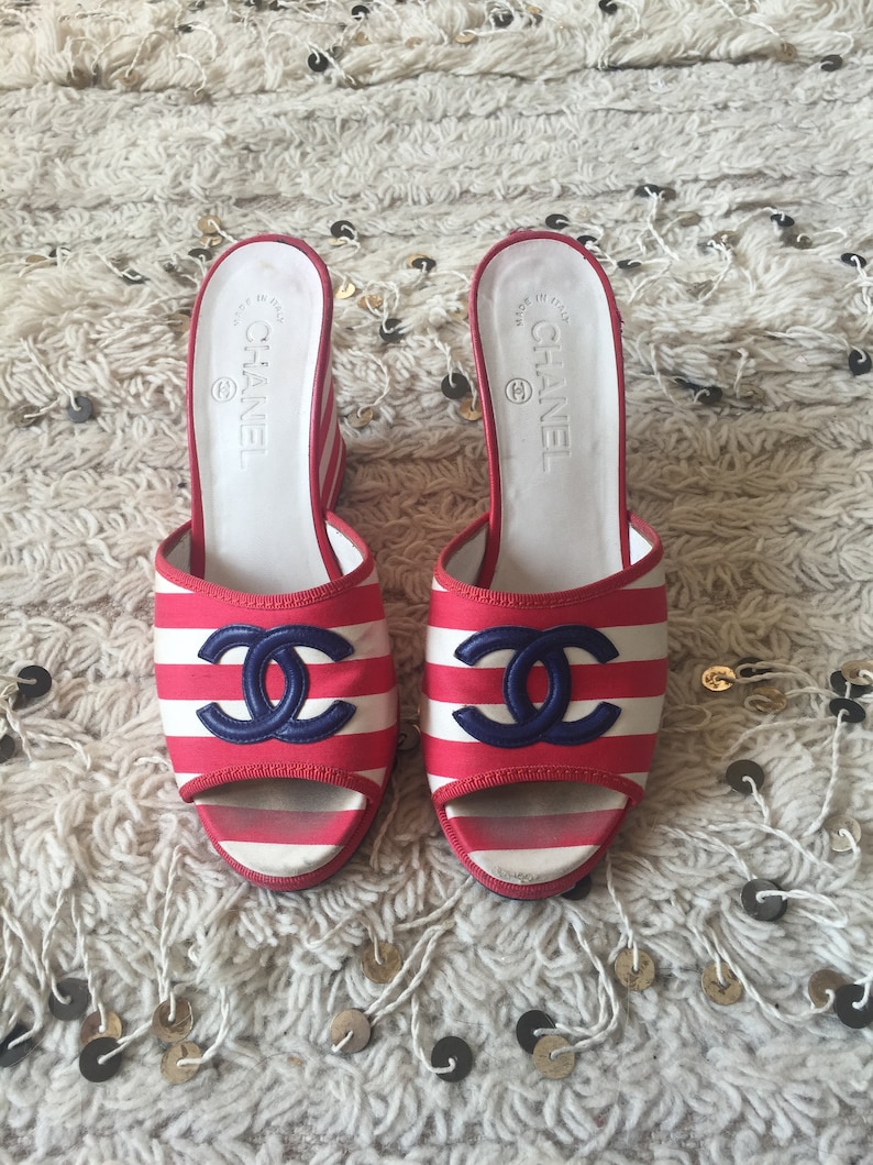 red white & blue sandals